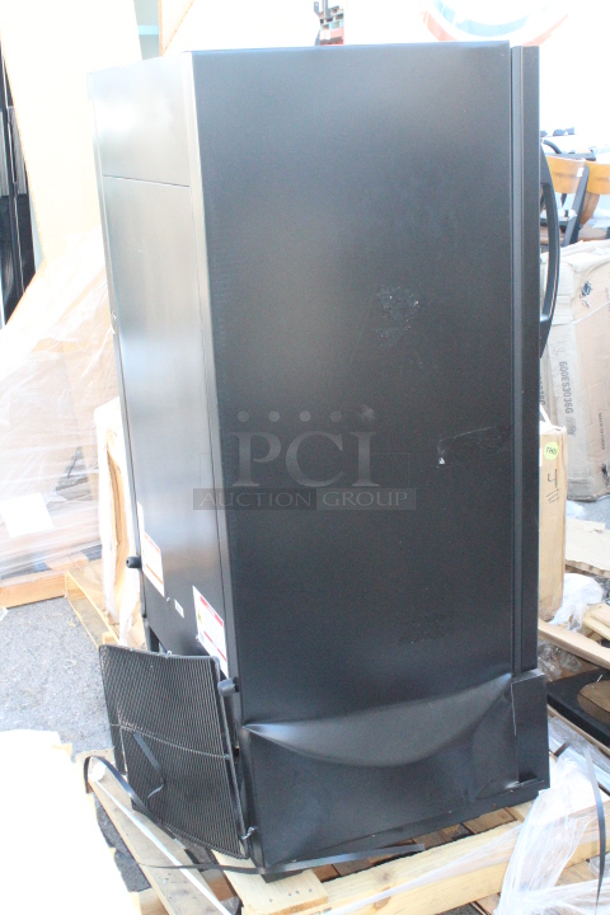 BRAND NEW SCRATCH & DENT! True GDM-10-HC~TSL01 24 7/8" Black Refrigerated Glass Door Merchandiser with LED Lighting. Missing power Cord. Frame is dented. S/N:10806298 - Image 3 of 7