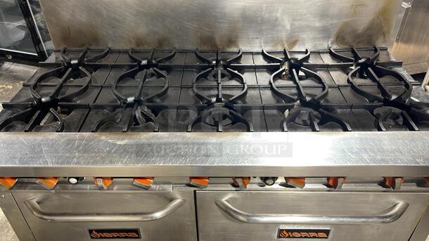 Sierra - SR-10-60, 26.5” Burner Gas Range with (10) 25,000 BTU heavy duty cast iron burners, 33,000 BTU oven
 - Image 3 of 6