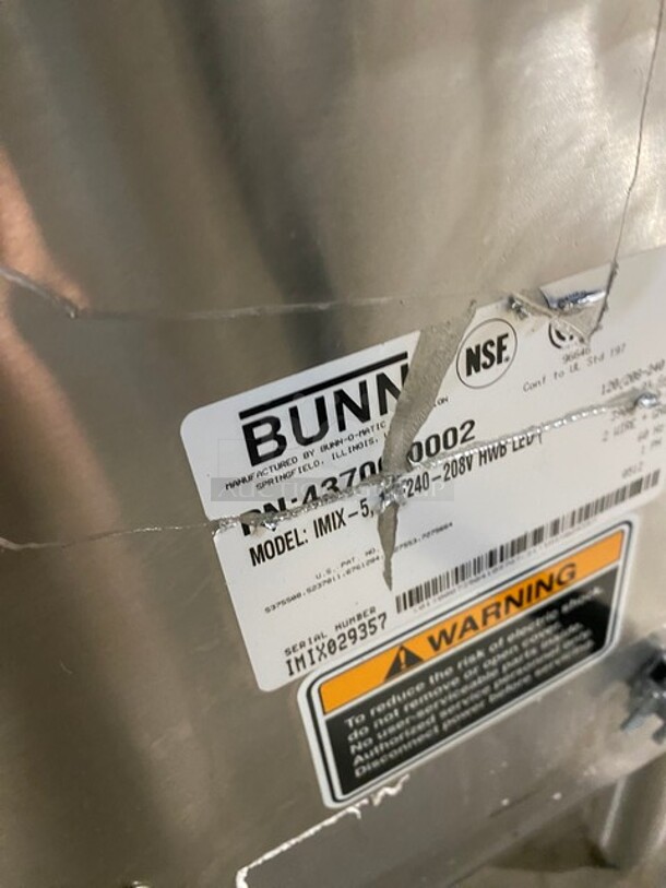 Bunn Commercial Countertop Hot Beverage Dispenser! Model: IMIX5 SN: IMIX029357 120/208/240V 60HZ 1 Ph - Image 7 of 9