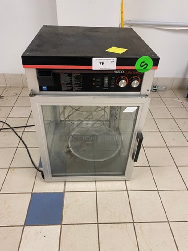 Hatco Commercial Countertop Heated Pizza Holding/ Display Cabinet Merchandiser! With Rotating 4 Tier Pizza Holder! With Front And Rear Access Doors! Glass All Around! Stainless Steel Body! Model: FST2 120V 60HZ