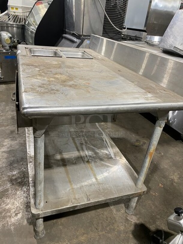 WOW! Commercial Worktop/ Prep Table! With Back Splash! With Single Drawer! With Storage Space Underneath! Solid Stainless Steel! On Legs! - Image 2 of 7