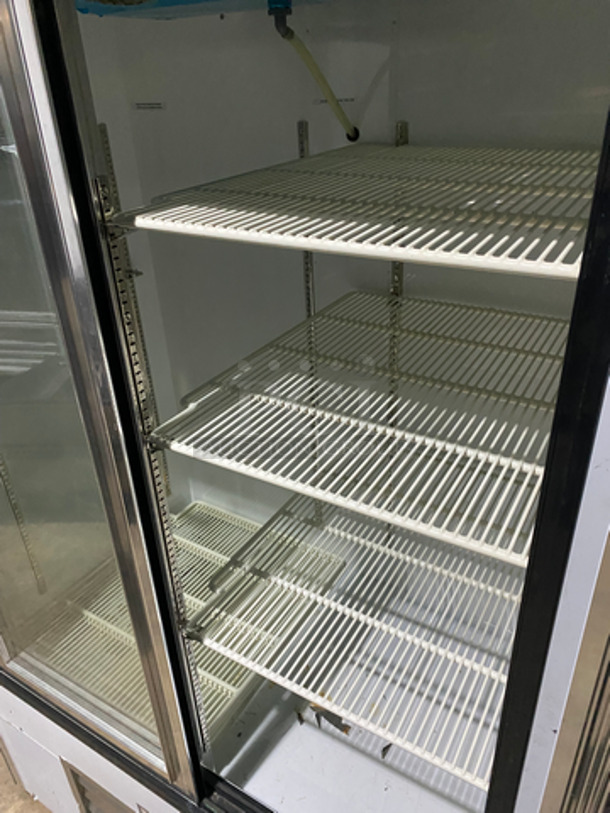Leader Commercial Refrigerated 2 Door Reach In Merchandiser! With Sliding View Through Doors! With Poly Coated Racks! Stainless Steel Body! Model: LS48SC SN: PV08C2002 115V 60HZ 1 Phase - Image 7 of 10
