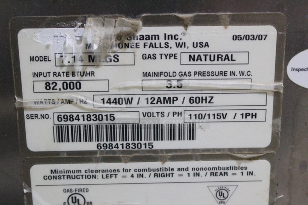 Alto-Shaam 7.14MLGS (1) Pre-Stacked CombiTherm. Gas Combi / Electric Multi-Cook Oven Package - 110/115v / 1ph Natural Gas  - Image 7 of 7