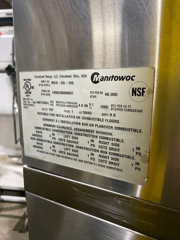 Nice! Garland Double Stacked Natural Gas Powered Convection Oven! MASTER 200 Series! With Metal Racks!  Model: MCO-GS-10S Serial 1408230000097! On Commercial Casters! 2 X Your Bid! Makes One Unit!  - Image 8 of 10