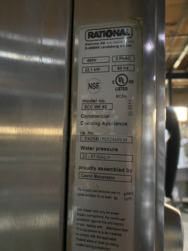 SWEET! Rational Electric Powered White Efficiency Self Cooking Center Double Deck Combi Convection Oven! With View Through Doors! All Stainless Steel! 2x Your Bid Makes One Unit! Model: SCCWE62 SN: E62SH15052460034 - Image 5 of 11
