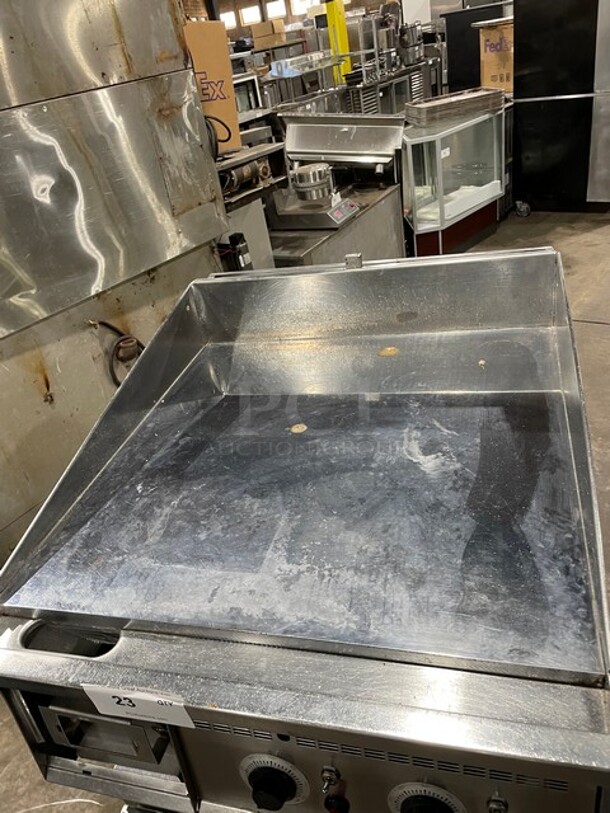 Keating Commercial Natural Gas Powered Countertop Mirror Shine Flat Griddle! All Stainless Steel! On Legs! Model: 24X30 SN: GG47067!  - Image 5 of 9