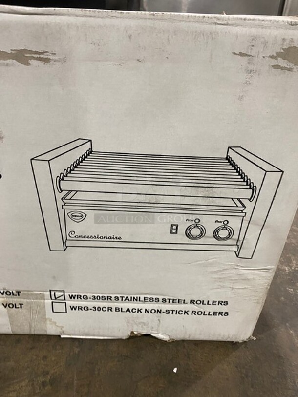 New In Box! Wells Commercial Countertop Hot Dog Roller Grill! All Stainless Steel! 120V! Model: WRG-30SR! - Image 2 of 2