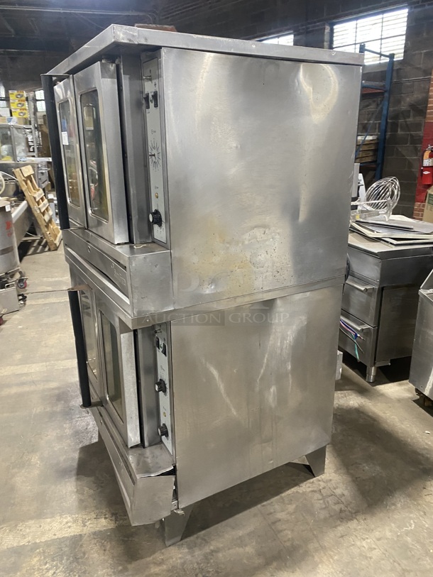 Sunfire Commercial Electric Powered Double Deck Convection Oven! With View Through Doors! Metal Oven Racks! All Stainless Steel! 2 x Your Bid! Makes One Unit! MODEL ICOE10M SN:1102230000951 208V 3PH! - Image 2 of 9