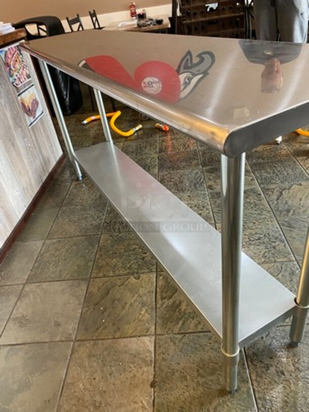Solid Stainless Steel Work Top/ Prep Table! With Storage Space Underneath! On Legs! - Image 3 of 5