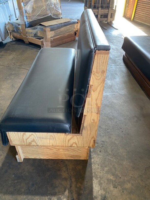 NEW! Single Sided Black Cushioned Booth Seat! With Wooden Outline! Perfect For Up Against The Wall! Can Be Connected To Any Of The Booths Listed! - Image 4 of 5