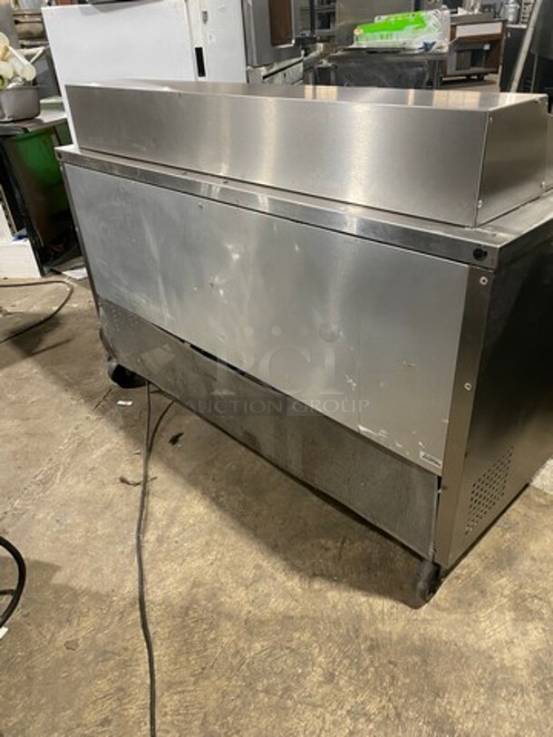 True Commercial Refrigerated Sandwich Prep Table! With 2 Door Underneath Storage Space! All Stainless Steel! On Casters! WORKING WHEN REMOVED! Model: TSSU6024MBST SN: 5175478 115V 60HZ 1 Phase - Image 3 of 10