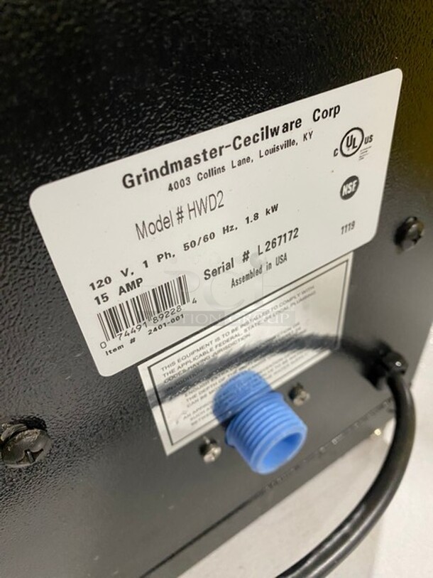 Grindmaster Commercial Countertop Hot Water Dispenser! Model: HWD2 SN: L267172 120V 1 Phase - Image 5 of 8