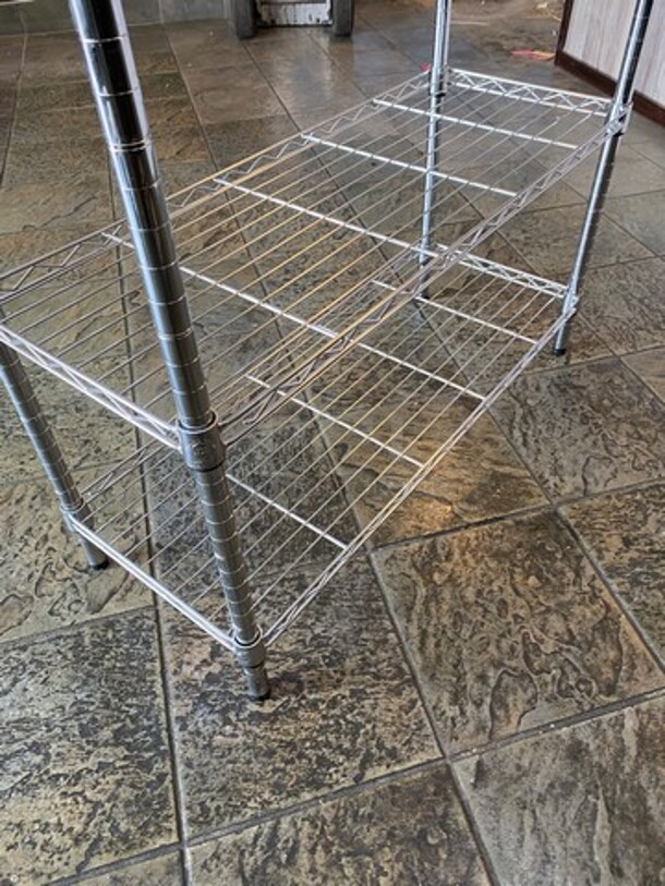 Commercial Metal 4 Tier Shelf! On Legs! BUYER MUST DISMANTLE! PCI CANNOT DISMANTLE FOR SHIPPING! PLEASE CONSIDER FREIGHT CHARGES! - Image 4 of 5