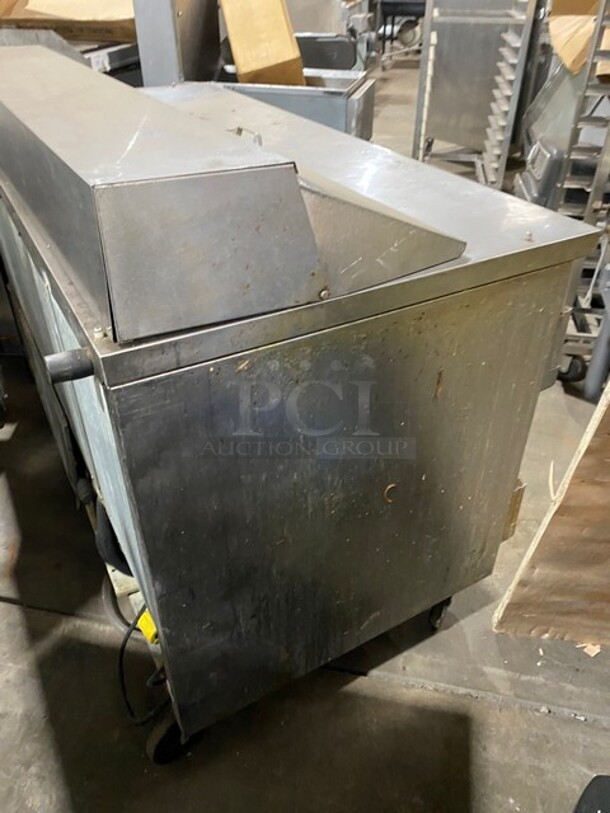 Beverage Air Commercial Refrigerated Sandwich Prep Table! With 2 Door Underneath Storage Space! With Poly Coated Racks! All Stainless Steel! On Casters! Model: SPE6012 115V 60HZ 1 Ph - Image 3 of 8