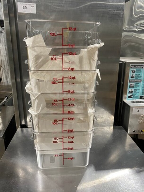 NEW! IN THE BOX! Cambro 12Qt Clear Poly Food Containers! - Image 4 of 7