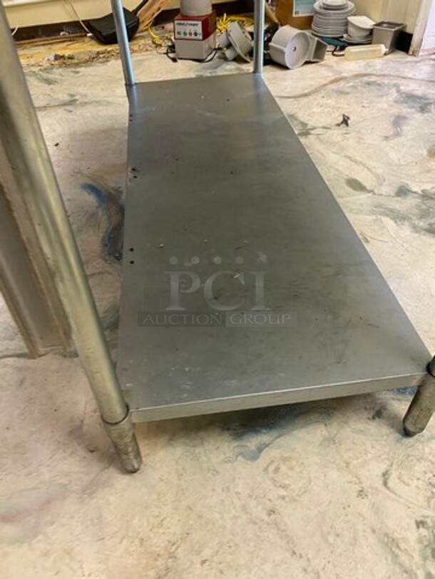 Solid Stainless Steel Work Top/ Prep Table! With Back Splash! With Mounted Can Opener! On Legs! - Image 6 of 7