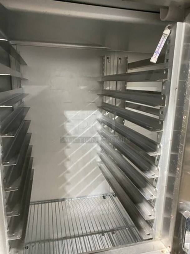 NICE! Traulsen Commercial 4 Split Door Reach In Cooler! With Poly Coated Racks And Built In Pan Racks! All Stainless Steel! On Casters! Model: AHT232NUT122 SN: T722770L99! 115V 1 Phase! - Image 7 of 10