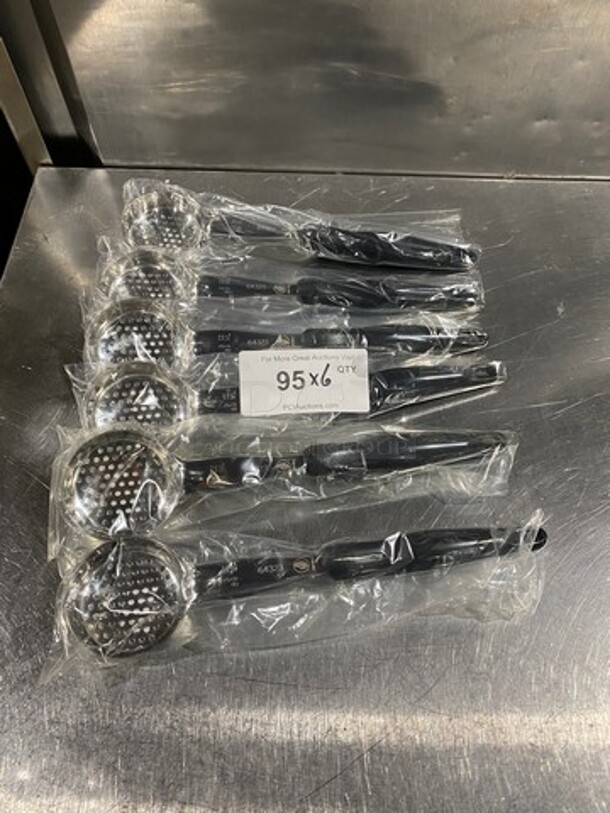 NEW! Perforated Serving Spoons! Stainless Steel With Cool Touch Handle! 6x Your Bid! - Image 1 of 5