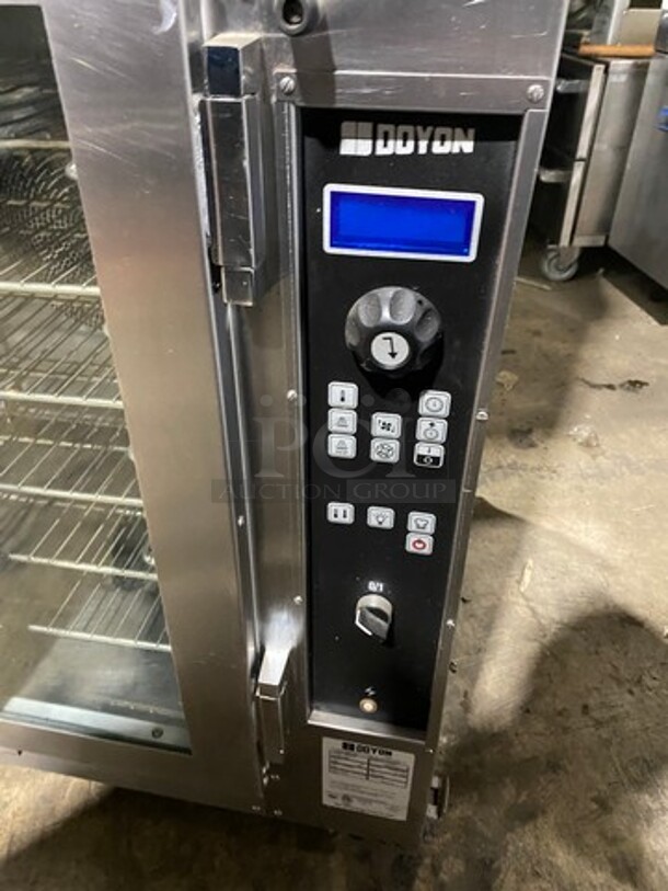 AMAZING! BEAUTIFUL!  Doyon Commercial Electric Powered Baking Oven And Proofer Oven Combo! With Steam Injection! With View Through Doors! With Metal Oven Racks! All Stainless Steel! On Casters! WORKING WHEN REMOVED! Model: JAOP12SL SN: 588350001212 208V 60HZ 3 Phase - Image 9 of 11