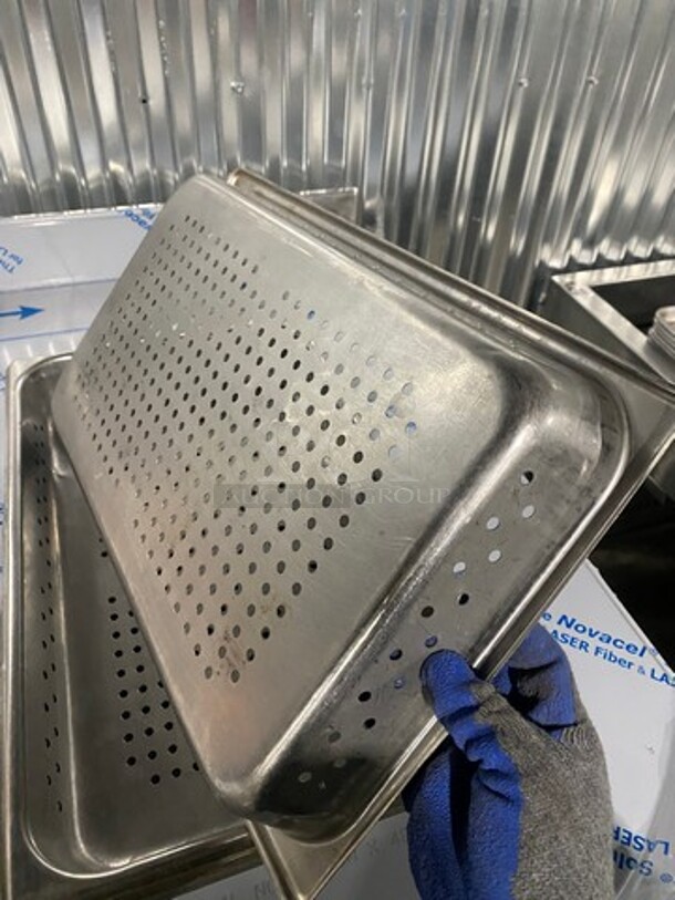 All Stainless Steel Full Size Perforated Hotel Pan! 4 x Your Bid! - Image 4 of 6