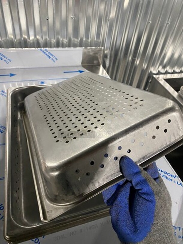 All Stainless Steel Full Size Perforated Hotel Pan! 4 x Your Bid! - Image 5 of 6