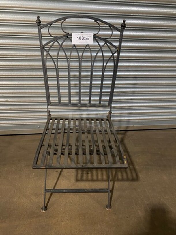 Black Metal Foldable Patio Chairs! 10x Your Bid! - Image 1 of 6