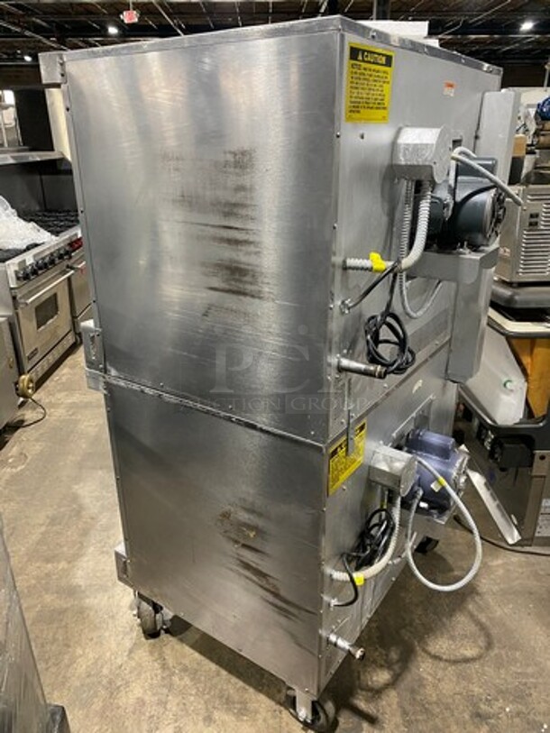 Vulcan Commercial Natural Gas Powered Double Deck Convection Oven! With View Through Doors! Metal Oven Racks! All Stainless Steel! On Casters! WORKING WHEN REMOVED!  2x Your Bid Makes One Unit! - Image 4 of 9