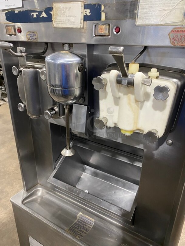 Taylor Commercial Floor Style Dual Soft Serve/Milk Shake Combination Machine! With Milkshake Attachment! All Stainless Steel! On Casters! 208/230V 3 Phase! Model: 632-33 SN: H0117437! - Image 6 of 10