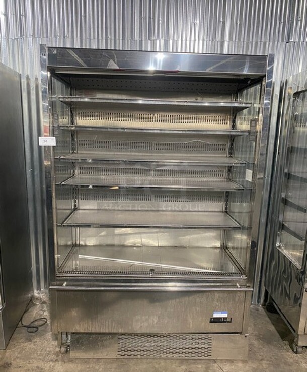 Karlos 200 M2 Stainless Steel Commercial Refrigerated Grab N Go Open Merchandiser! On Casters! SN: 50880 230V  - Image 1 of 10
