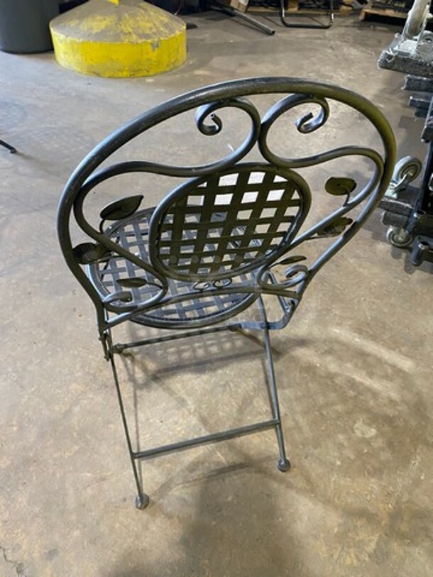 Black Metal Foldable Patio Chairs! 10x Your Bid! - Image 3 of 7