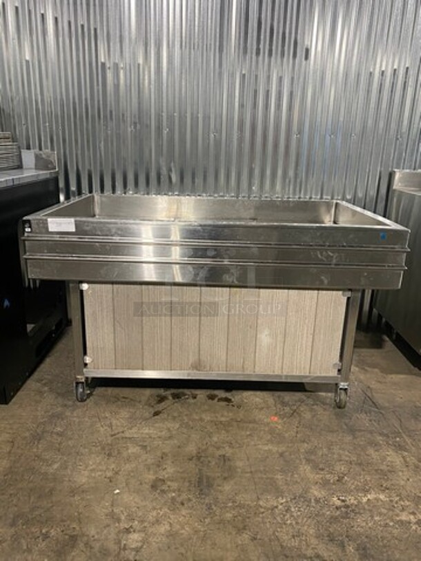 Commercial Cold Pan/Fresh Fish Display Case! All Stainless Steel Top! On Casters!
