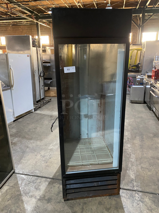 Beverage Air Metal Commercial Single Door Reach In Cooler Merchandiser! With View Through Door! With Poly Coated Racks! NOT TESTED! Model: MT23 115V 60HZ 1 Phase