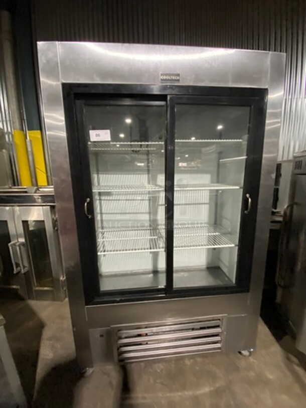 2012 Cool Tech Commercial 2 Door Reach In Cooler Merchandiser! With View Through Doors! With Poly Coated Racks! All Stainless Steel! On Casters! Model: CUSTOM48SG SN: 114542 120V - Image 1 of 8