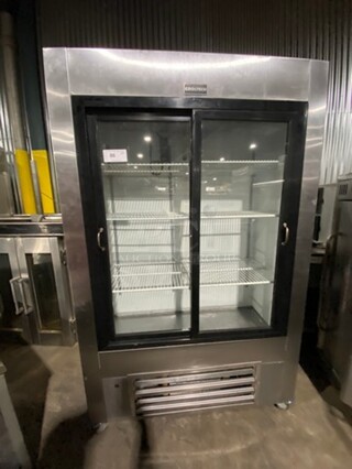 2012 Cool Tech Commercial 2 Door Reach In Cooler Merchandiser! With View Through Doors! With Poly Coated Racks! All Stainless Steel! On Casters! Model: CUSTOM48SG SN: 114542 120V