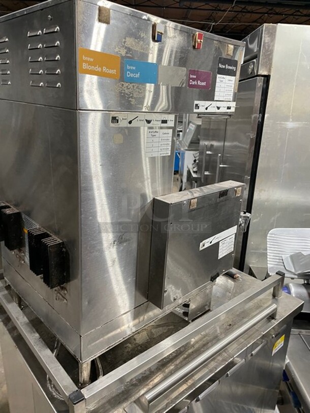 Bunn Starbucks Style Commercial Countertop Soft Heat Dual Coffee Brewer! With Hot Water Dispenser! All Stainless Steel! On Legs! 120/208V 1 Phase! Model: DUAL SH DBC, 120/208GRY(SBUX)! - Image 3 of 7