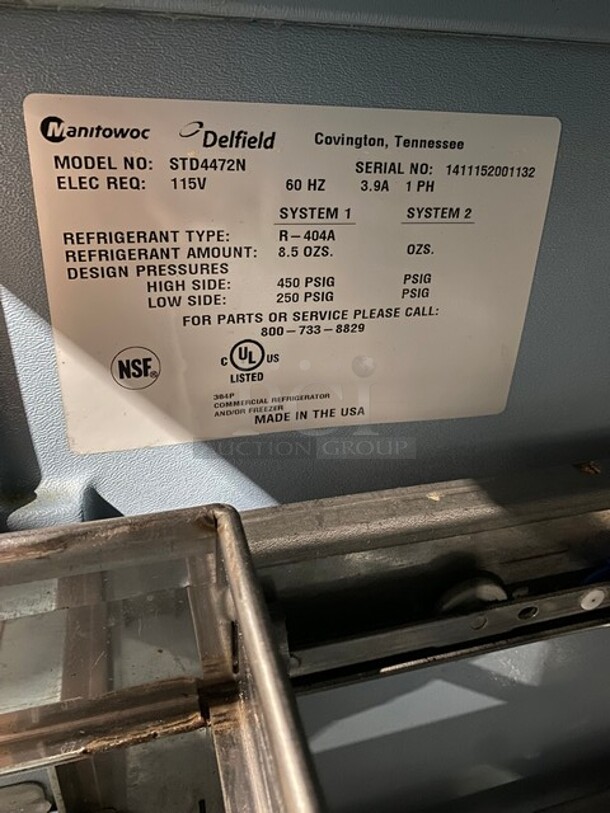 Delfield All Stainless Steel Refrigerated 6 Drawer Lowboy/Worktop Cooler! MN:STD4472 Serial 1411152001132! 115V 60HZ 1Phase! On Casters! - Image 7 of 10
