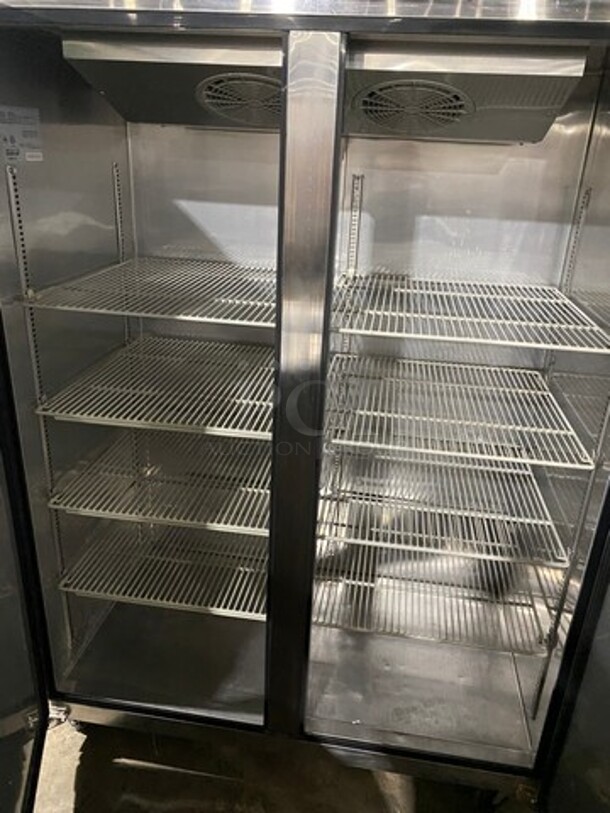 Turbo Air Commercial 2 Door Reach In Cooler! With Poly Coated Racks! All Stainless Steel! On Casters! Model: M3R472 SN: M3R4L46115 115V 60HZ 1 Phase - Image 5 of 10