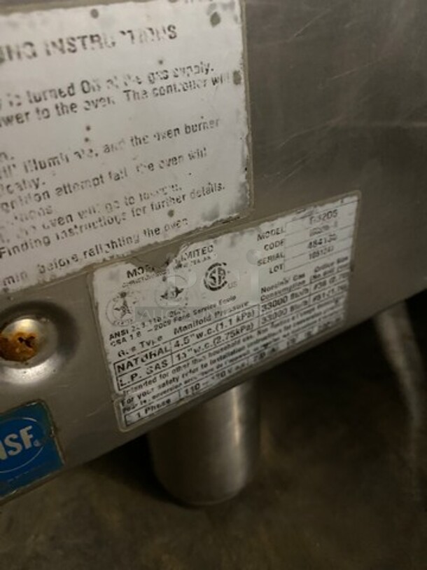 Turbofan Commercial Natural Gas Powered Convection Oven! With View Through Doors! Metal Oven Racks! All Stainless Steel! Model: G32D5 SN: 484130 - Image 7 of 9