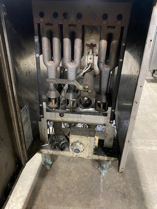 American Range All Stainless Steel Commercial Floor Style LP Gas Powered Deep Fat Fryer! Model AF45! On Legs!  
 - Image 6 of 9