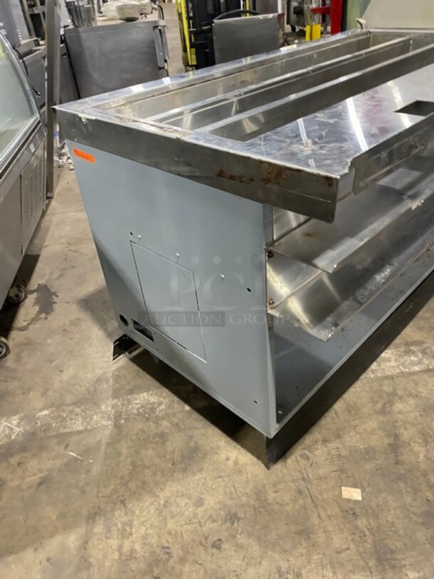 WOW! Duke Commercial Refrigerated Sandwich/Salad Prep Line! Model SUBCP60M Serial 09133564! 120V 1Phase! With Underneath Storage Space! With Single Food Warming Well! All Stainless Steel! Model SUBHFR25M Serial 09135958! 120V! WORKING WHEN REMOVED! - Image 3 of 11