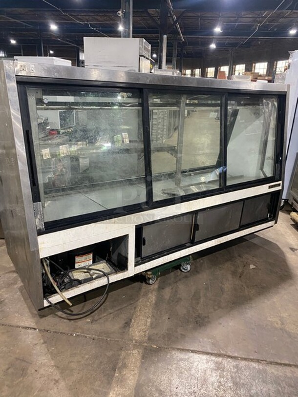  True Commercial Refrigerated Floor Style Meat/Deli Display Case Merchandiser! All Stainless Steel! With Sliding Back Access Doors! Model TDBD963 Serial 7578449! 115V 1Phase! WORKING WHEN REMOVED! - Image 4 of 9
