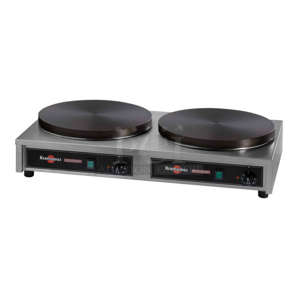 Krampouz CECIJ4DAT 15 3/4" Dual Electric Cast Iron Crepe Maker - 208V / 3750W. Damaged. See photos. - Image 1 of 6
