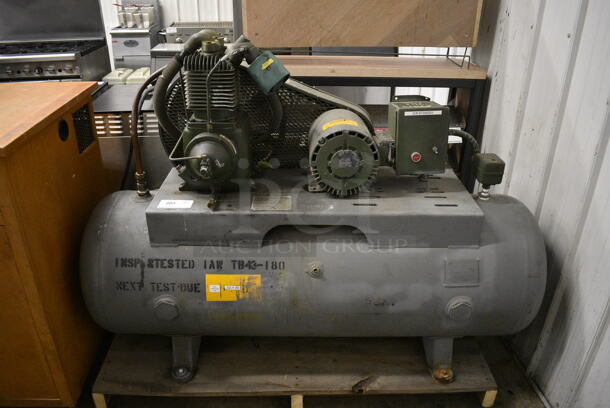 C&H Distributors Metal Commercial Floor Style Air Compressor. 230 Volts,  Phase. 60x24x44