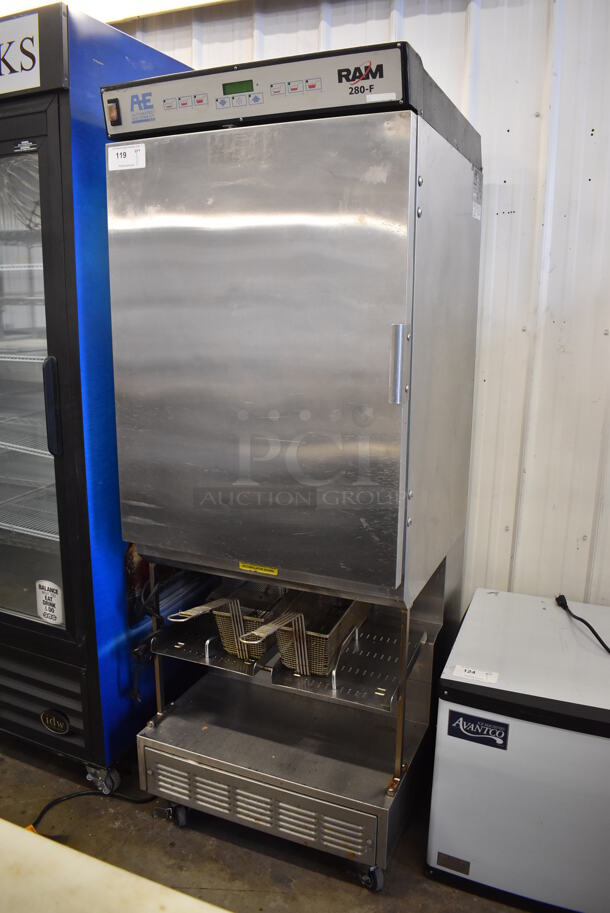 Automated Equipment RAM 280-F Stainless Steel Commercial Floor Style Frozen Fry Dispenser w/ 2 Metal Fry Baskets on Commercial Casters. 115 Volts, 1 Phase. 29x31x75. Tested and Working! - Image 3 of 8
