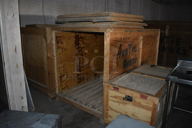 ALL ONE MONEY! Lot of 4 Wooden Boxes / Crates. 31x61x28.5. 102x48x58. 53x154x69.5 - Image 7 of 10