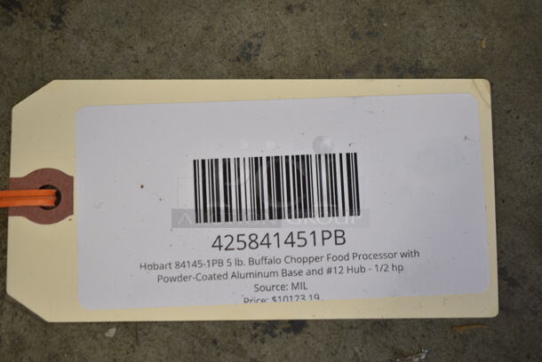 BRAND NEW SCRATCH AND DENT! Hobart 84145 5 lb. Buffalo Chopper Food Processor with Powder-Coated Aluminum Base, S Blade and #12 Hub. 115 Volts, 1 Phase. Tested and Working! - Image 8 of 9