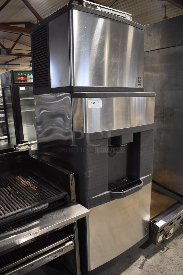 Manitowoc QD0452A Stainless Steel Commercial Ice Machine Head on Manitowoc QPA310 Stainless Steel Commercial Ice Bin Hotel Dispenser. 115 Volts, 1 Phase. 30x29x82 - Image 3 of 7