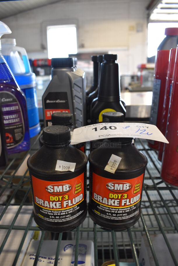 ALL ONE MONEY! Lot of 12 Various Bottles; Brake Fluid, Motor Oil and Power Steering Fluid - Image 2 of 4