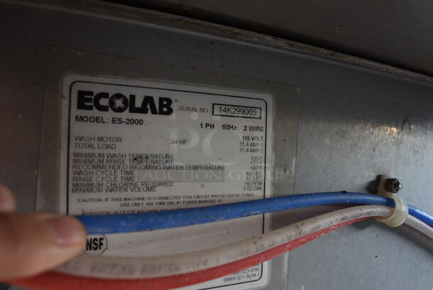 Ecolab Model ES-2000 Stainless Steel Commercial Floor Style Straight Pass Through Dishwasher. Goes GREAT w/ Lots 371 and 373! 115 Volts, 1 Phase. 32x30x65 - Image 7 of 7