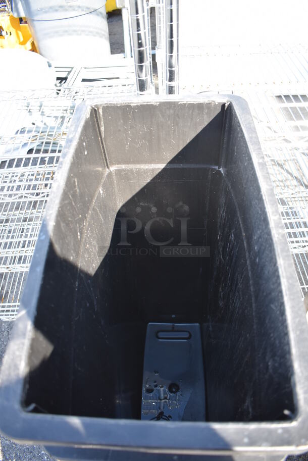 3 Black Poly Slim Jim Trash Cans. 11x20x30. 3 Times Your Bid! - Image 4 of 5